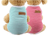 KUTKUT 2 Pcs Striped T-Shirt Puppy Clothes for Small Dogs, Kitten, Summer Cotton Vest Doggy Tee Tank Top for Maltese, Bichon, Papillon, Pekingese - kutkutstyle